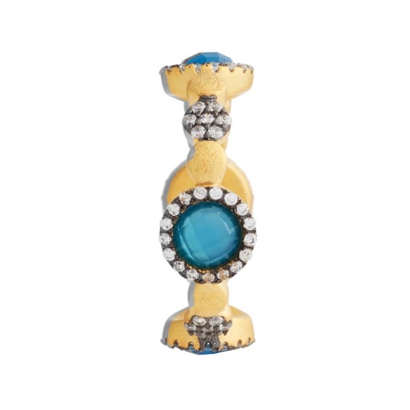 Freida Rothman Black & Gold Baroque Agate Ring